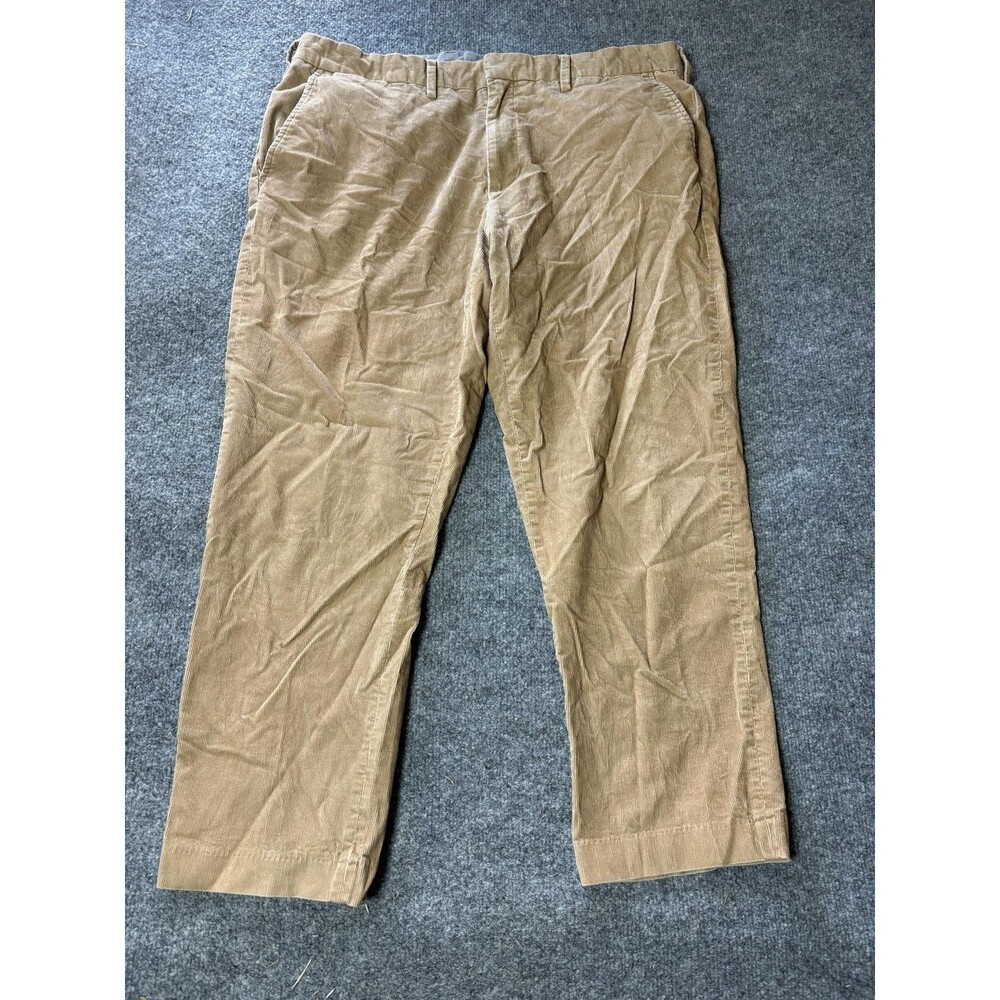 Lands' End Chino Pants Mens 38x27 Brown Straight Fit Corduroy Stretch Casual